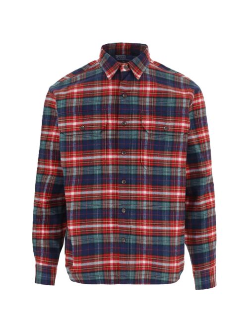 Classic Fit plaid flannel work shirt Polo Ralph Lauren | 710-B24182-0017392 NAVY RED MULTI